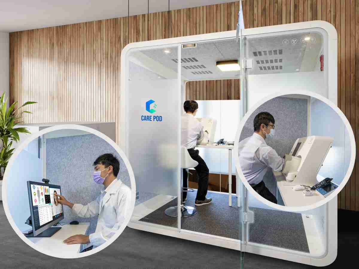 达擎于医疗科技展中展出＂远距诊疗舱＂，，以因应医疗数字化及社会高龄化趋势下、、复诊及慢性病患等族群对于远距看诊需求逐渐升高所推出的创新整合方案。。多功能合一、、、高隐私性的远距诊疗舱可根据病患端与医师端的不同需求，，，，提供弹性化及客制化功能，，，，节省医生和病患的精力及时间